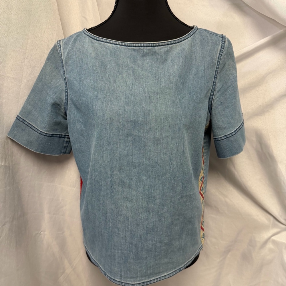 Casual Light Blue Denim Women's Top